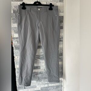 Women's Lafayette 148 New York Mercer Pants Gray 5 Pocket Stretch-Sz 12